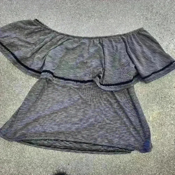 In every story off the shoulder stripped top - Picture 1 of 5
